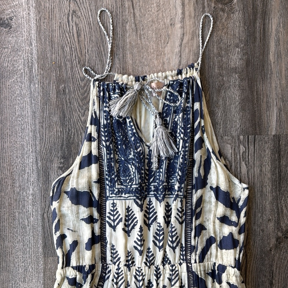 Philosophy Dress Blue and White Soledad Maxi Dress Size Medium Sleeveless - Picture 3 of 15